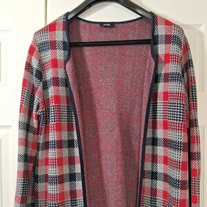 Jones New York long open front sweater